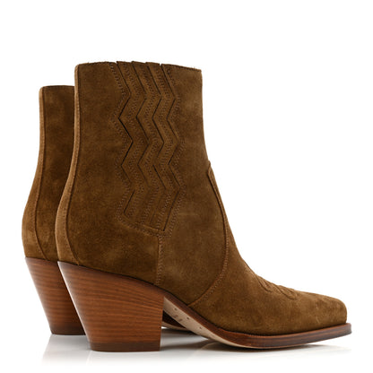 Hermes Suede Womens Vegas Ankle Boot 37 Brun Fume 4 of 9