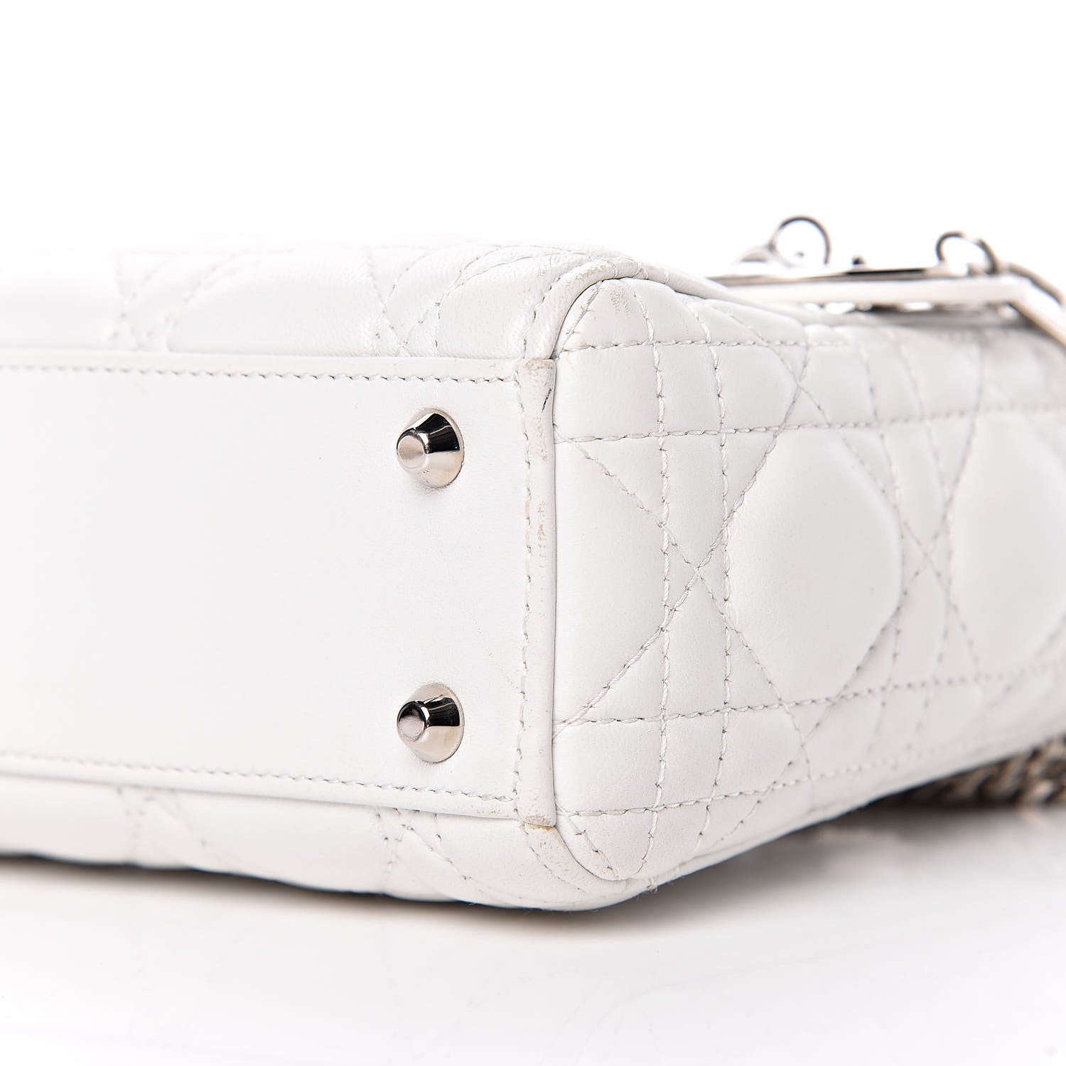 Christian Dior Lambskin Cannage Mini Lady Dior White 14 of 15