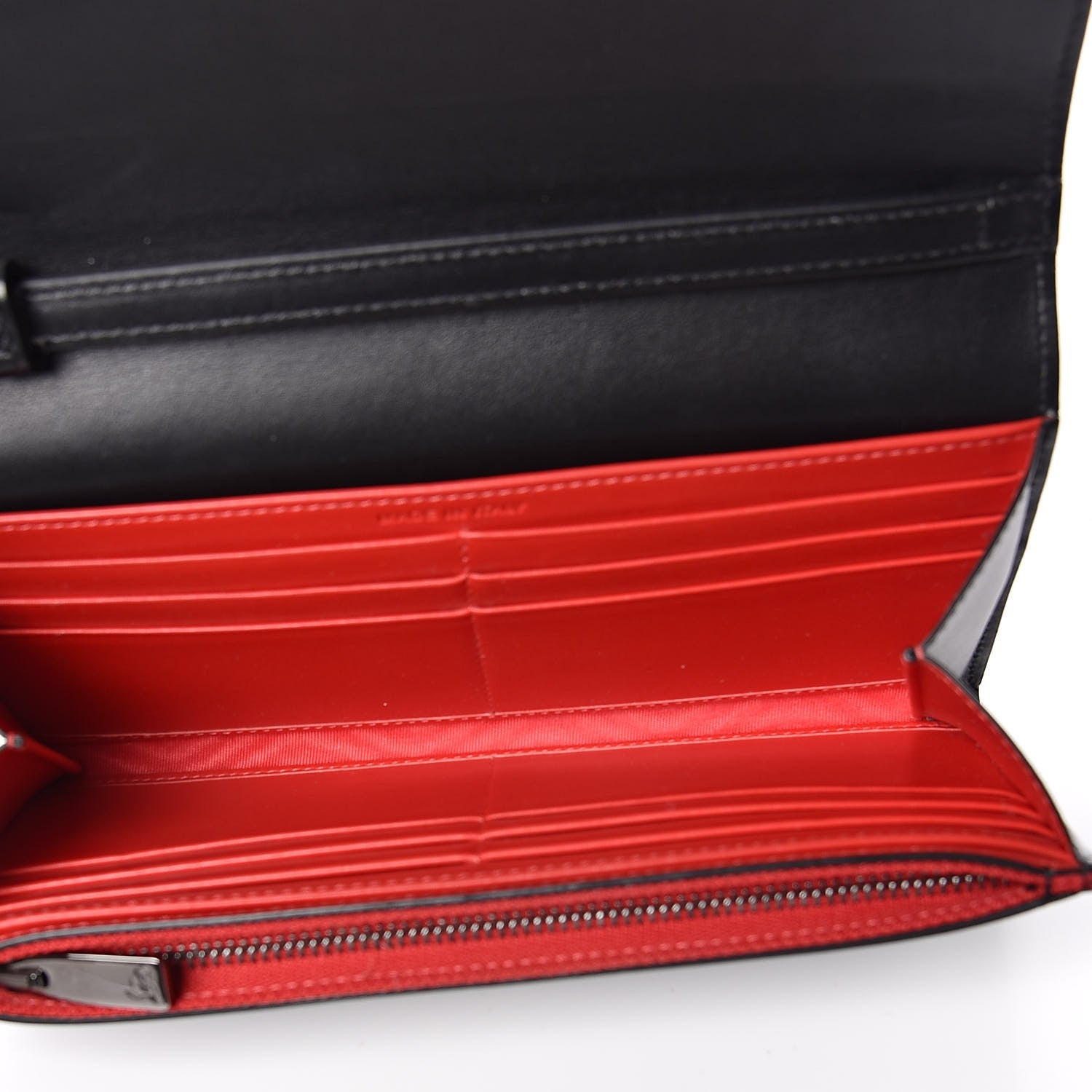 Christian Louboutin Calfskin Macaron Spiked Flap Wallet Black 5 of 9