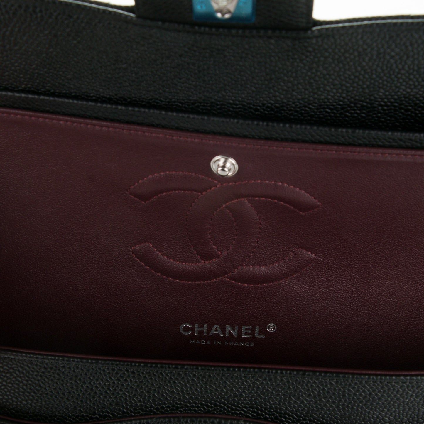 Caviar Quilted Medium Double Flap Black