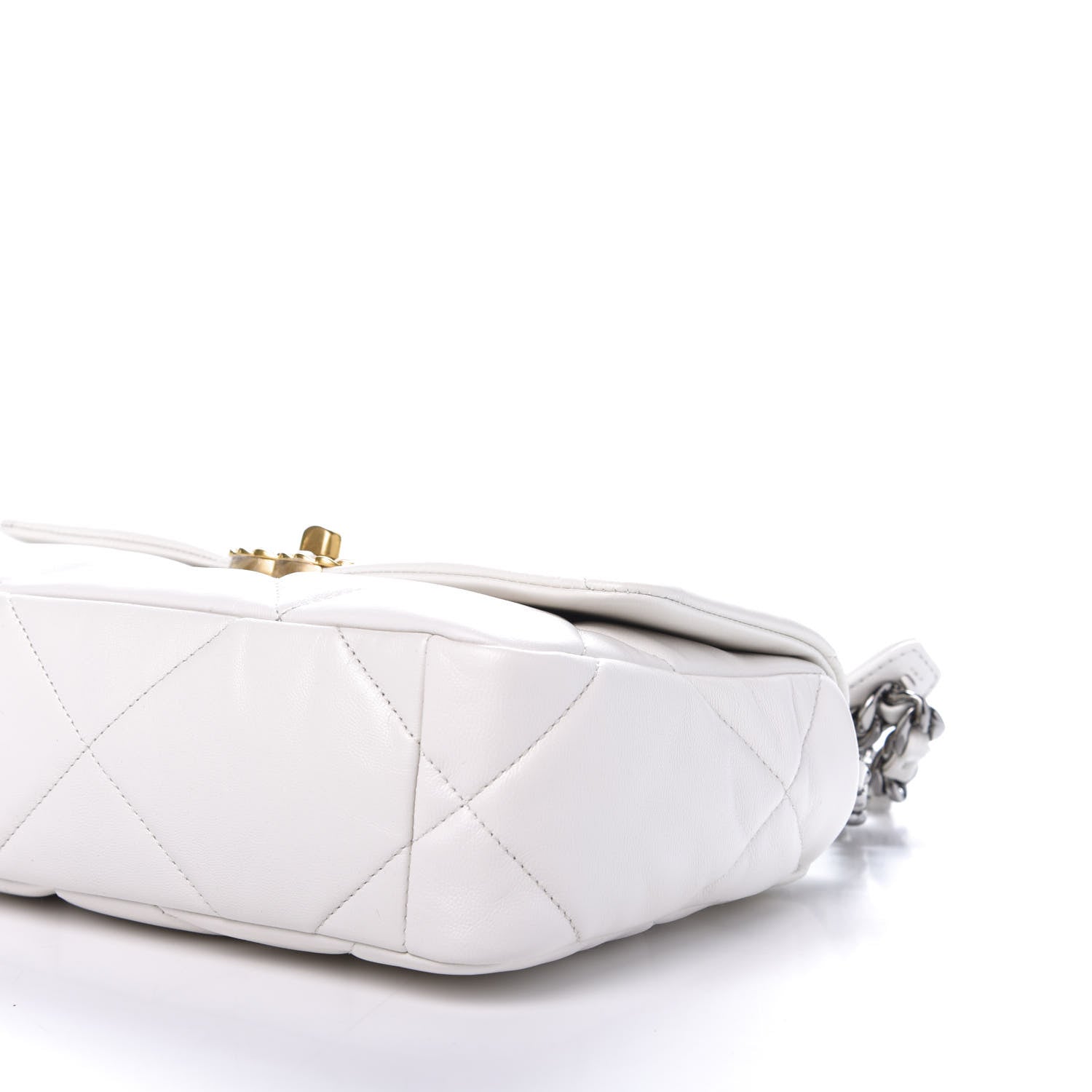 Chanel Goatskin Quilted Medium 19 Flap White 7 of 11