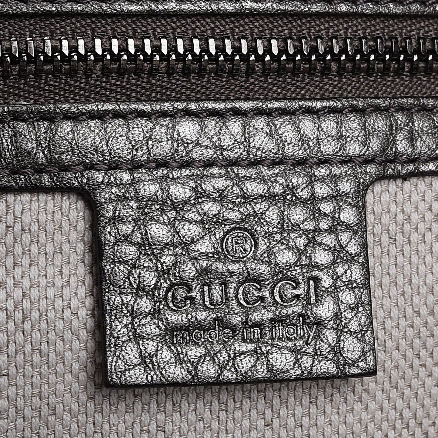 Metallic Pebbled Calfskin Medium Soho Chain Hobo Silver