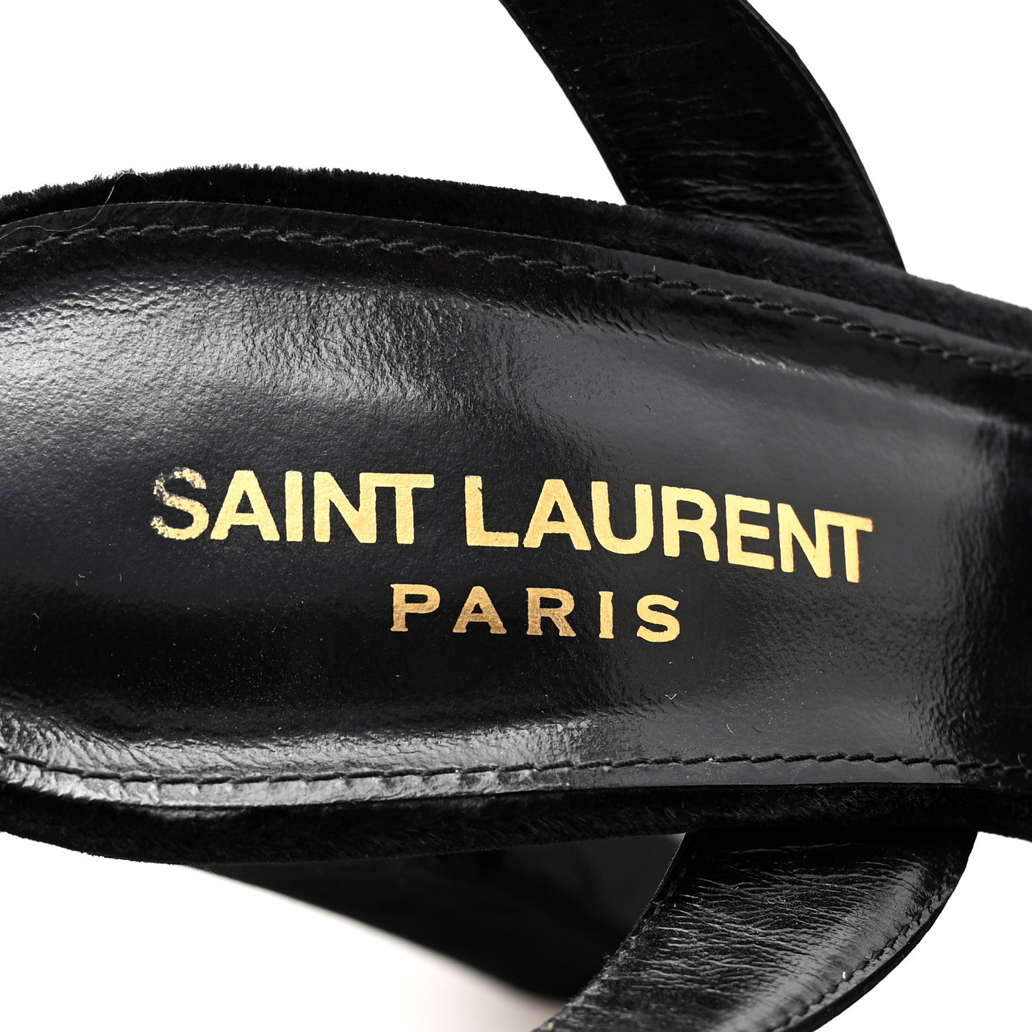 Saint Laurent Velvet Jodie Platform Sandals 36.5 Black 8 of 9