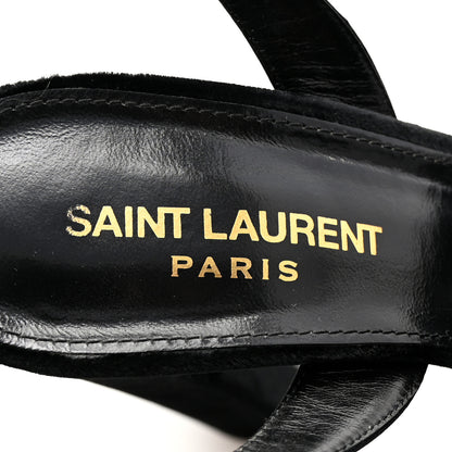 Saint Laurent Velvet Jodie Platform Sandals 36.5 Black 8 of 9