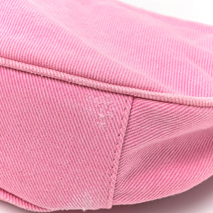 Balenciaga Washed Frayed Denim Crystal Le Cagole Shoulder Bag XS Denim Pink 13 of 14