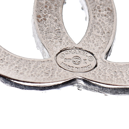 Chanel Crystal Timeless CC Earrings Silver 4 of 5