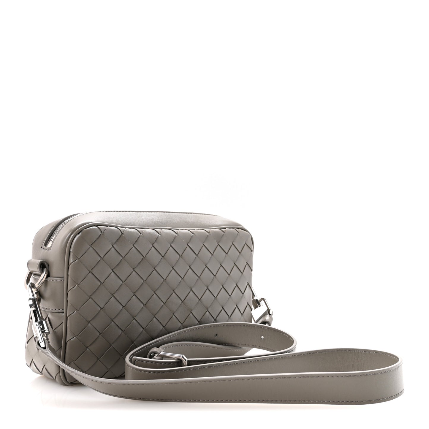 Calfskin Intrecciato Camera Bag  Drizzle Silver