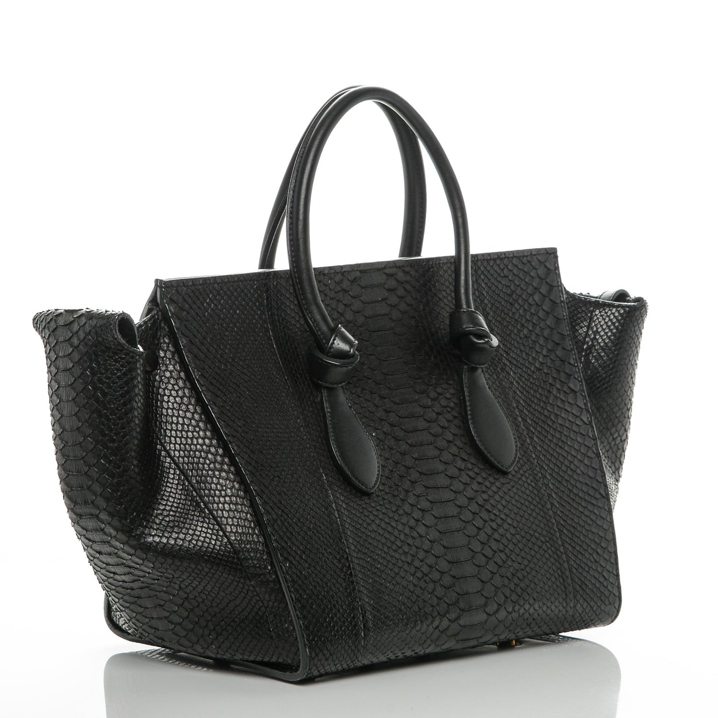 Python Small Tie Knot Tote Black
