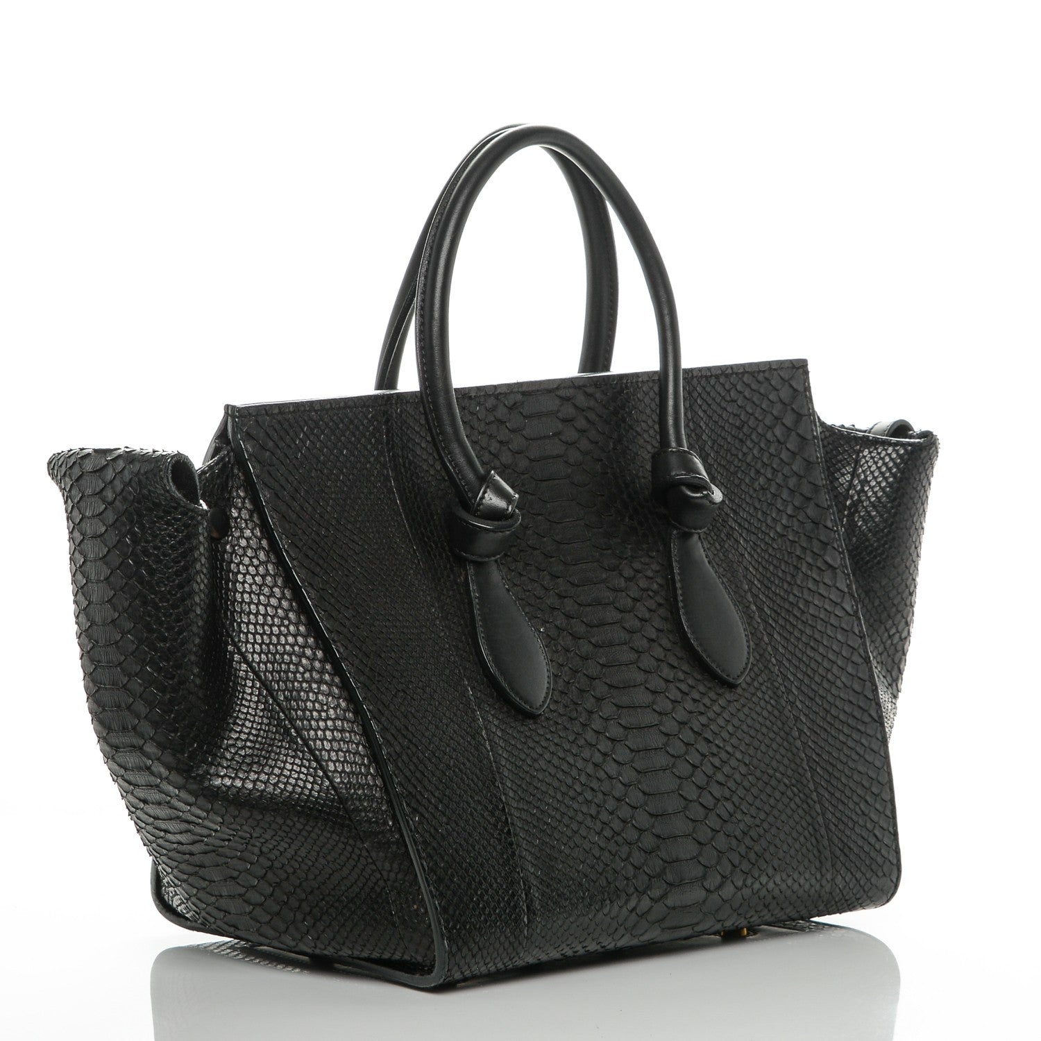 Celine Python Small Tie Knot Tote Black 3 of 6