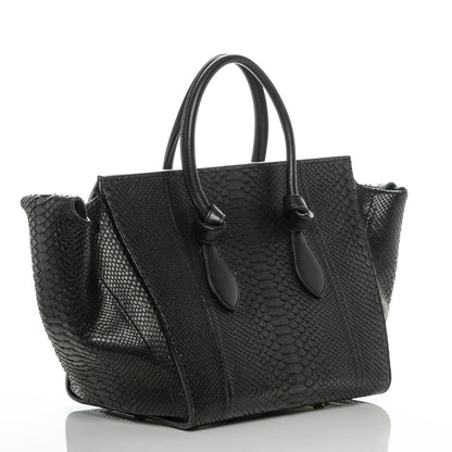 Celine Python Small Tie Knot Tote Black 3 of 6
