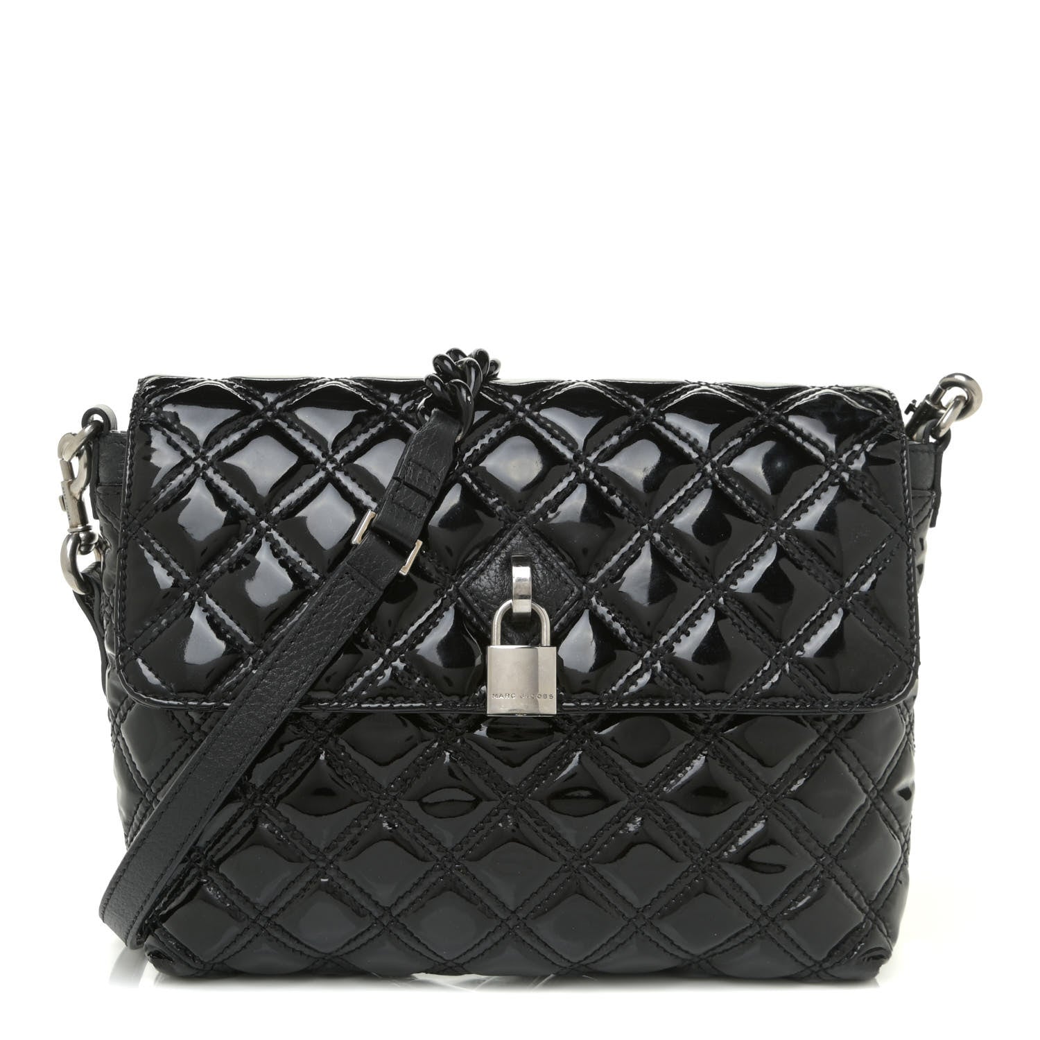 Marc Jacobs Patent Quilted Single Flap Black 1 of 15