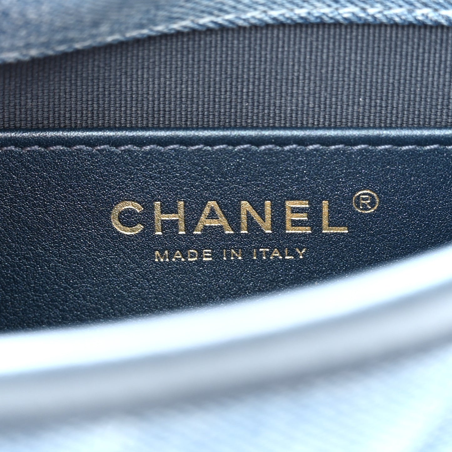 Washed Denim Quilted Small Messenger Flap Blue
