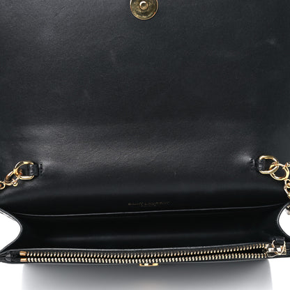 Saint Laurent Smooth Calfskin Classic Monogram Kate Tassel Chain Wallet Black 4 of 8
