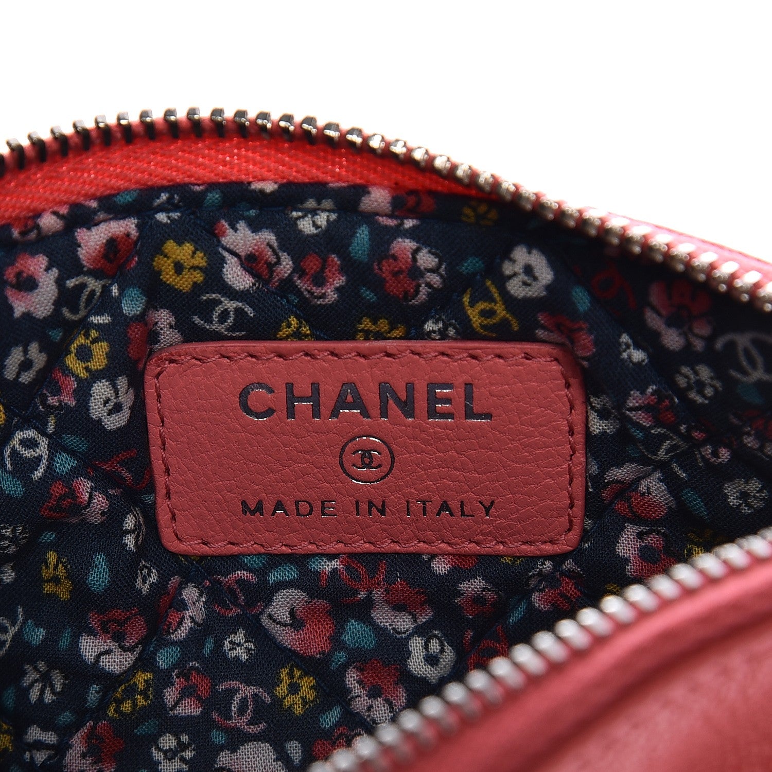 Chanel Goatskin Small CC Clover Cosmetic Case Corail 6 of 8