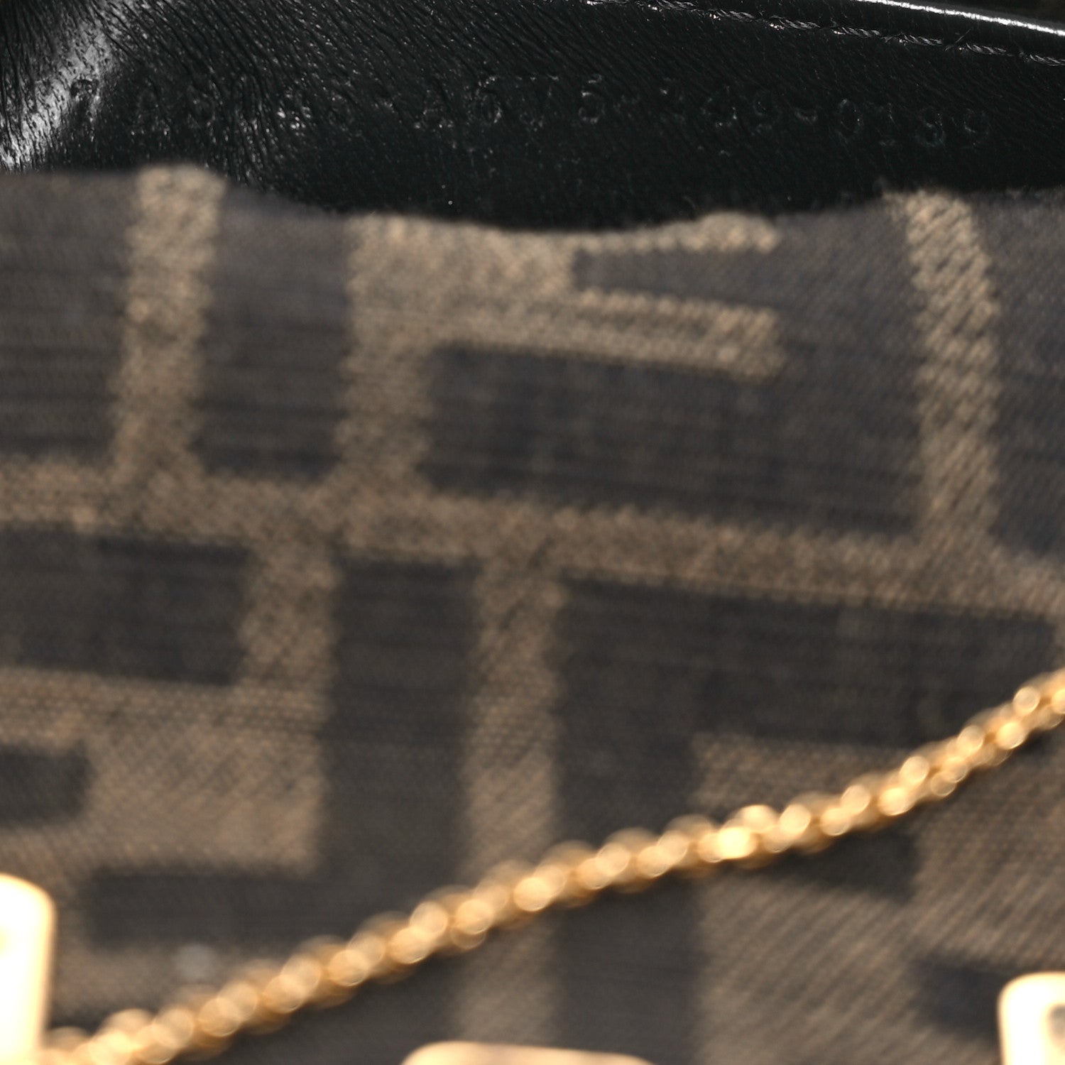 Fendi Fabric Jacquard FF 1974 Nano Maxi Buckle Baguette Charm Tobacco Moro Black 8 of 16