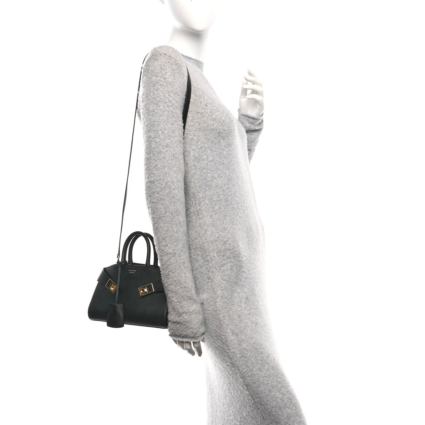 Calfskin Mini Hug Bag Black
