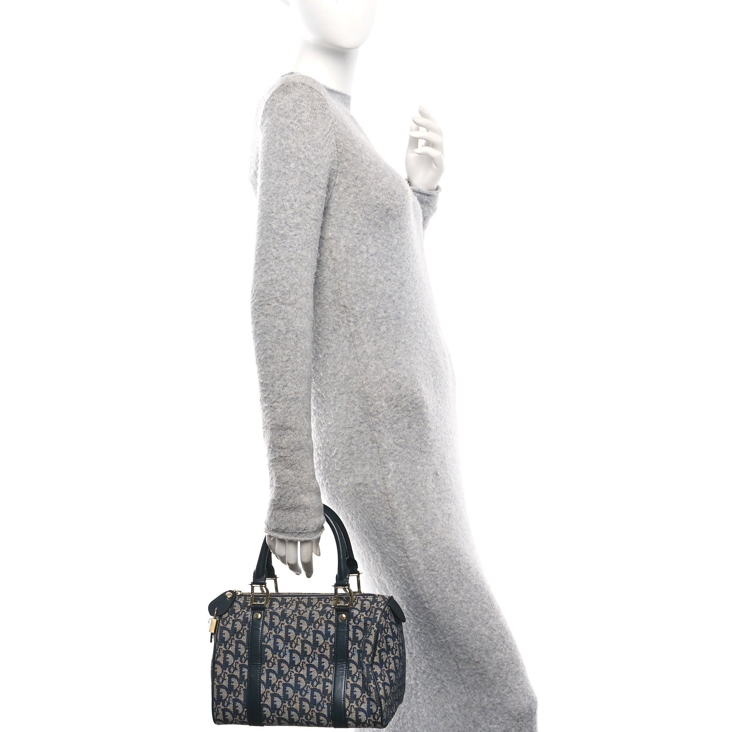 Christian Dior Monogram Boston Navy Blue 2 of 10