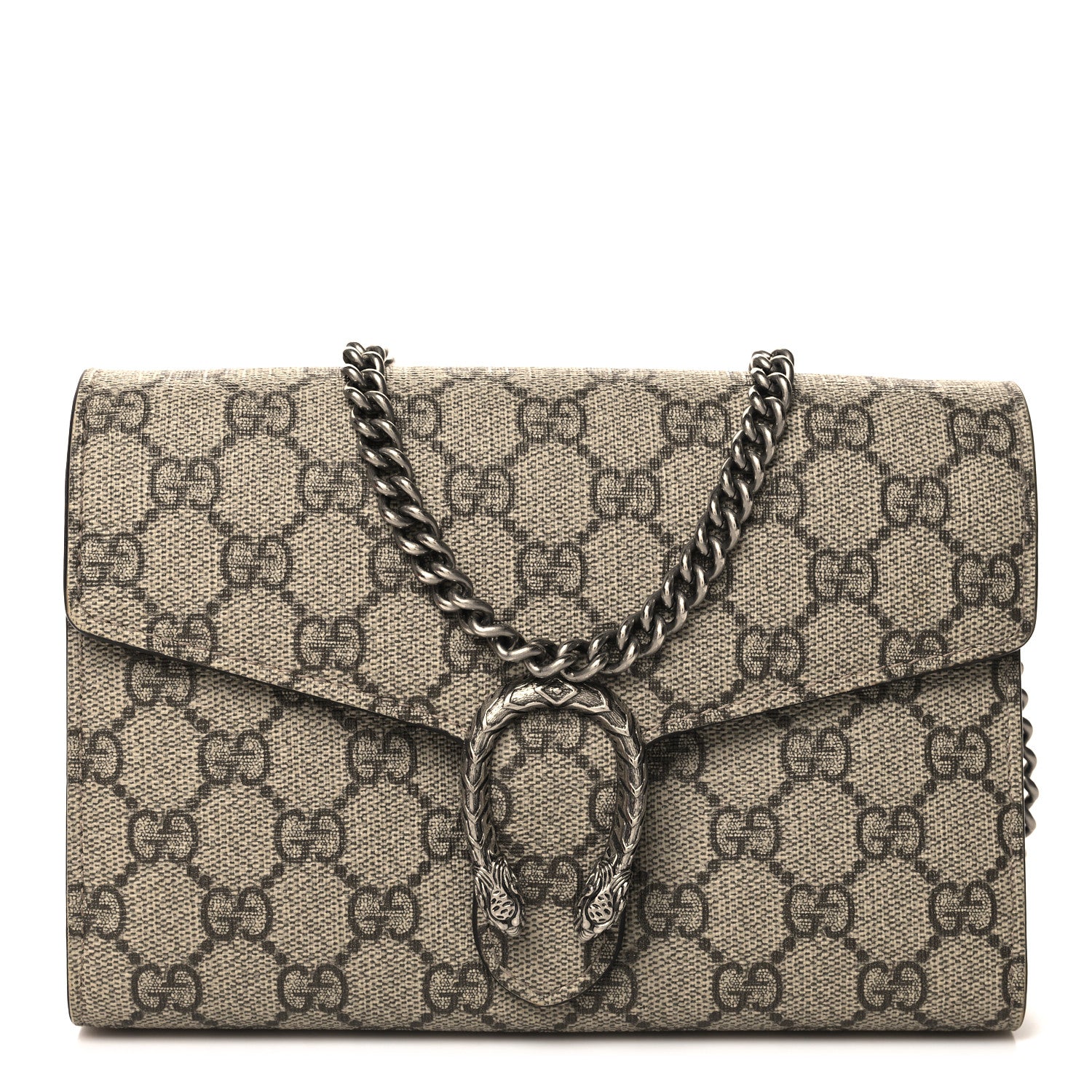 Gucci GG Supreme Monogram Mini Dionysus Chain Wallet Beige Taupe 1 of 12