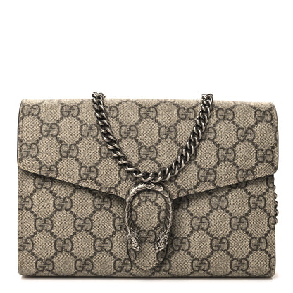 Gucci GG Supreme Monogram Mini Dionysus Chain Wallet Beige Taupe 1 of 12