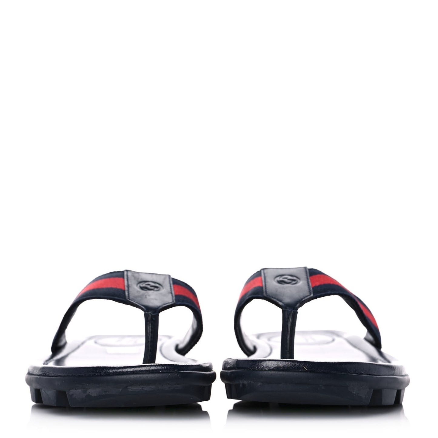 Nylon Calfskin Web Mens Cleat Sole Thong Sandals 5.5 Navy