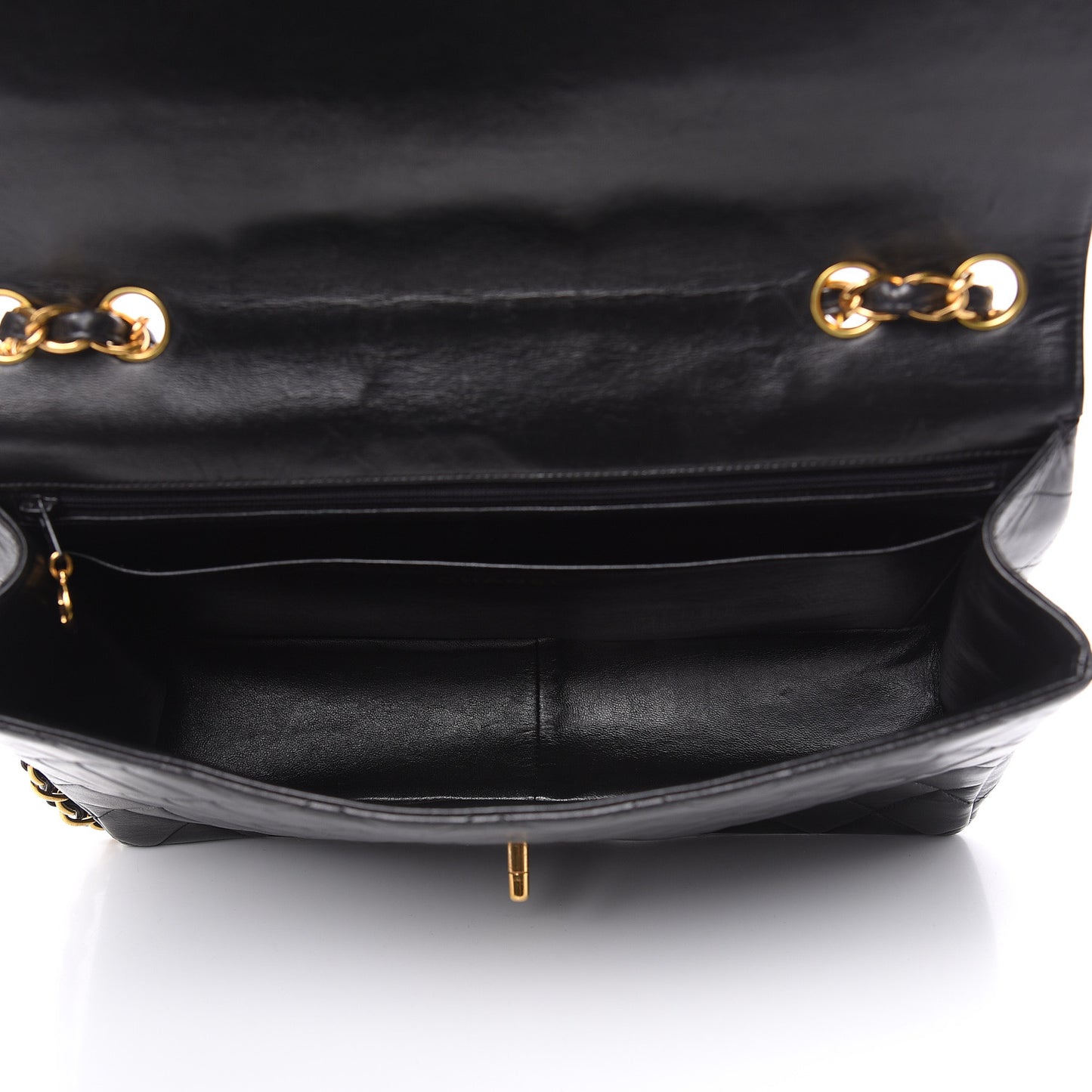 Lambskin Quilted Jumbo Single Flap Black