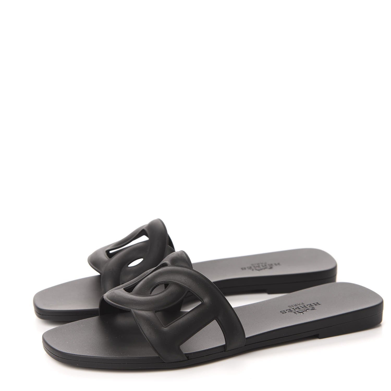 Hermes Rubber Aloha Sandals 35 Black 3 of 10