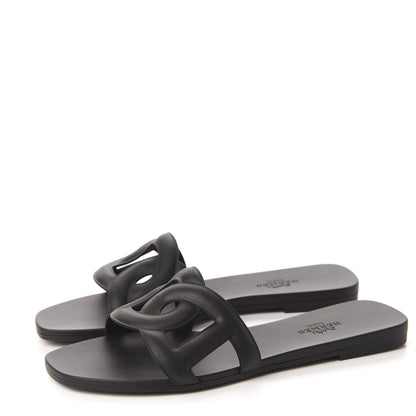 Hermes Rubber Aloha Sandals 35 Black 3 of 10