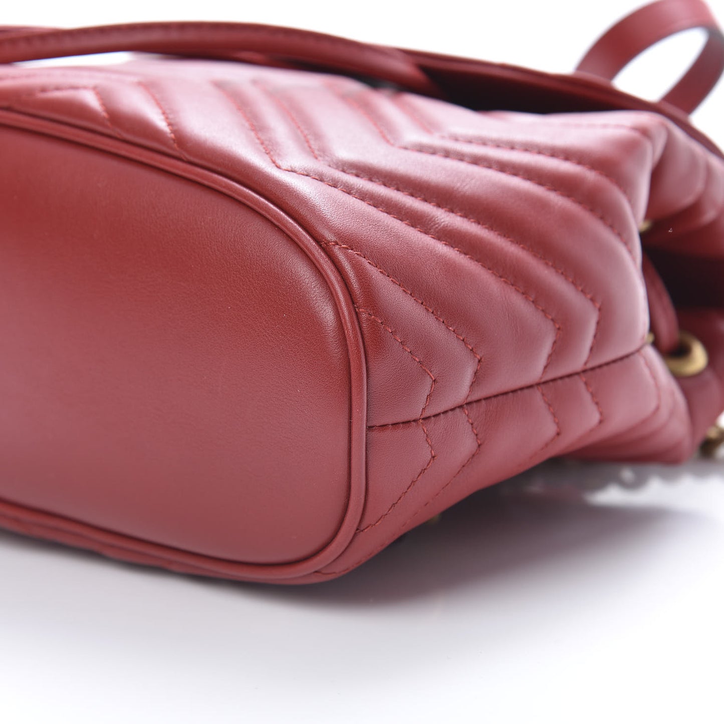 Calfskin Matelasse GG Marmont Flap Backpack Hibiscus Red