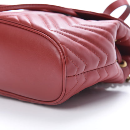 Gucci Calfskin Matelasse GG Marmont Flap Backpack Hibiscus Red 9 of 11