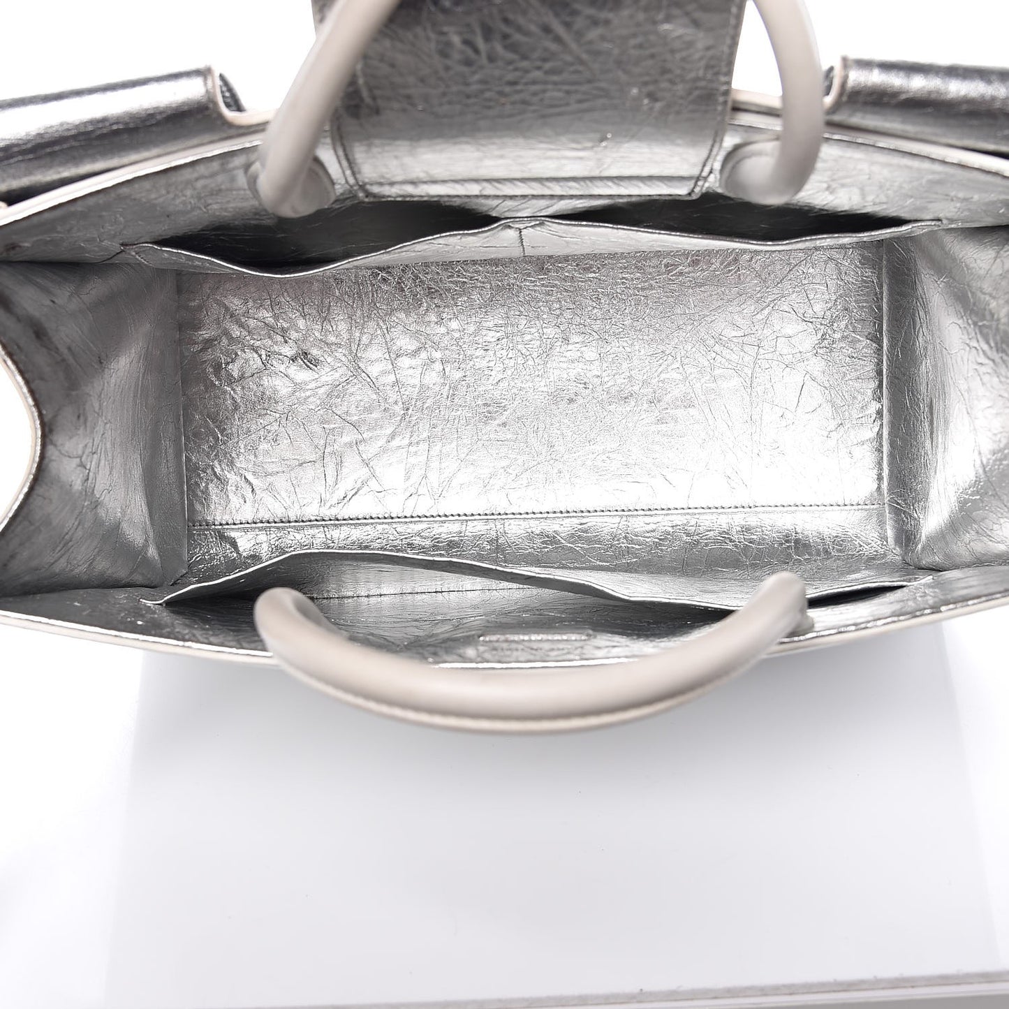 Metallic Calfskin Large Diorever Flap Silver