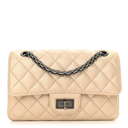 Chanel Metallic Sheepskin Quilted 2.55 Reissue Mini Flap Beige 1 of 13