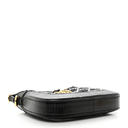 Gucci Lizard Mesh GG Crystals Mini Jackie 1961 Black 4 of 9