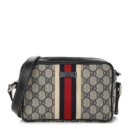Gucci GG Supreme Monogram Web Small Shoulder Bag Navy 1 of 9