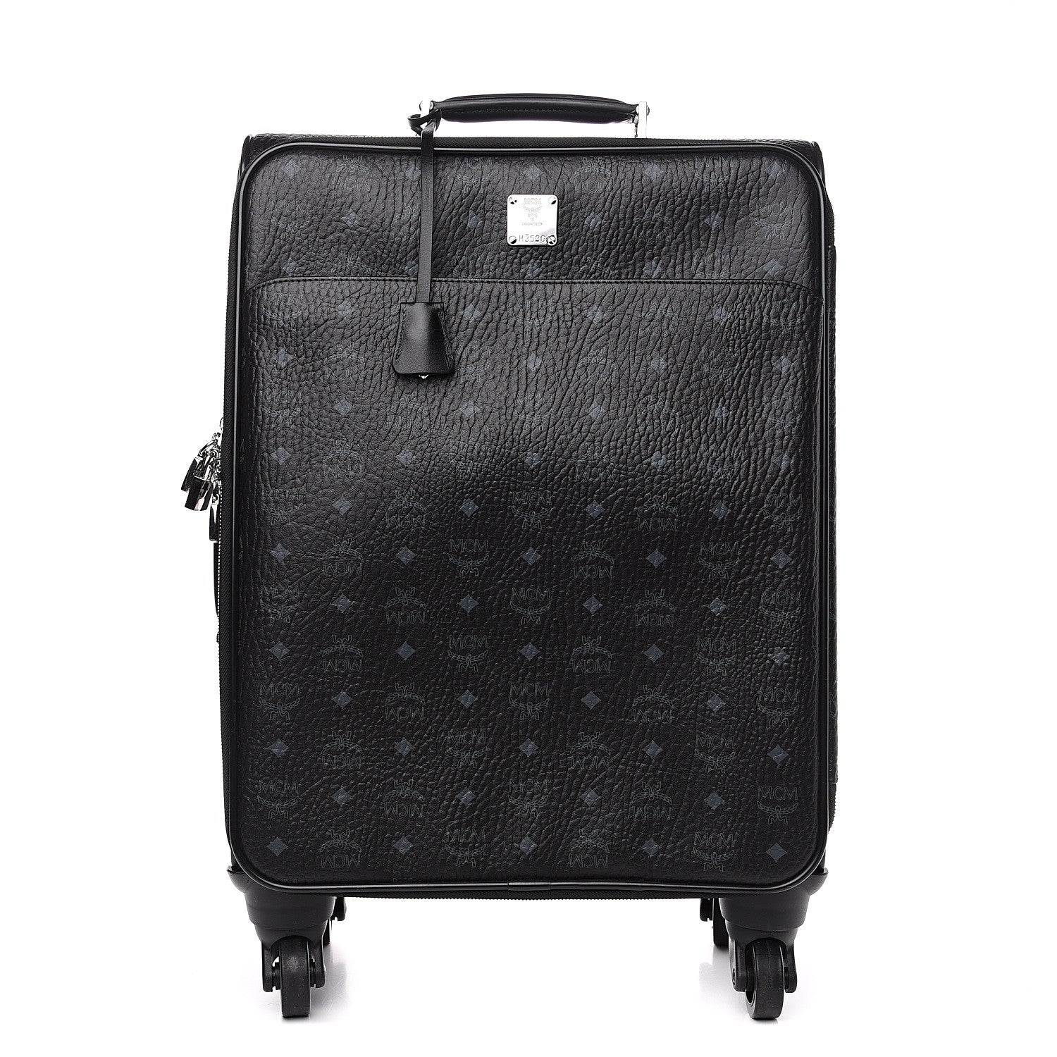 MCM Visetos Small Traveler Trolley Whelled Suitcase Black 1 of 8