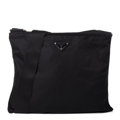Prada Nylon Flat Messenger Bag Black 1 of 8