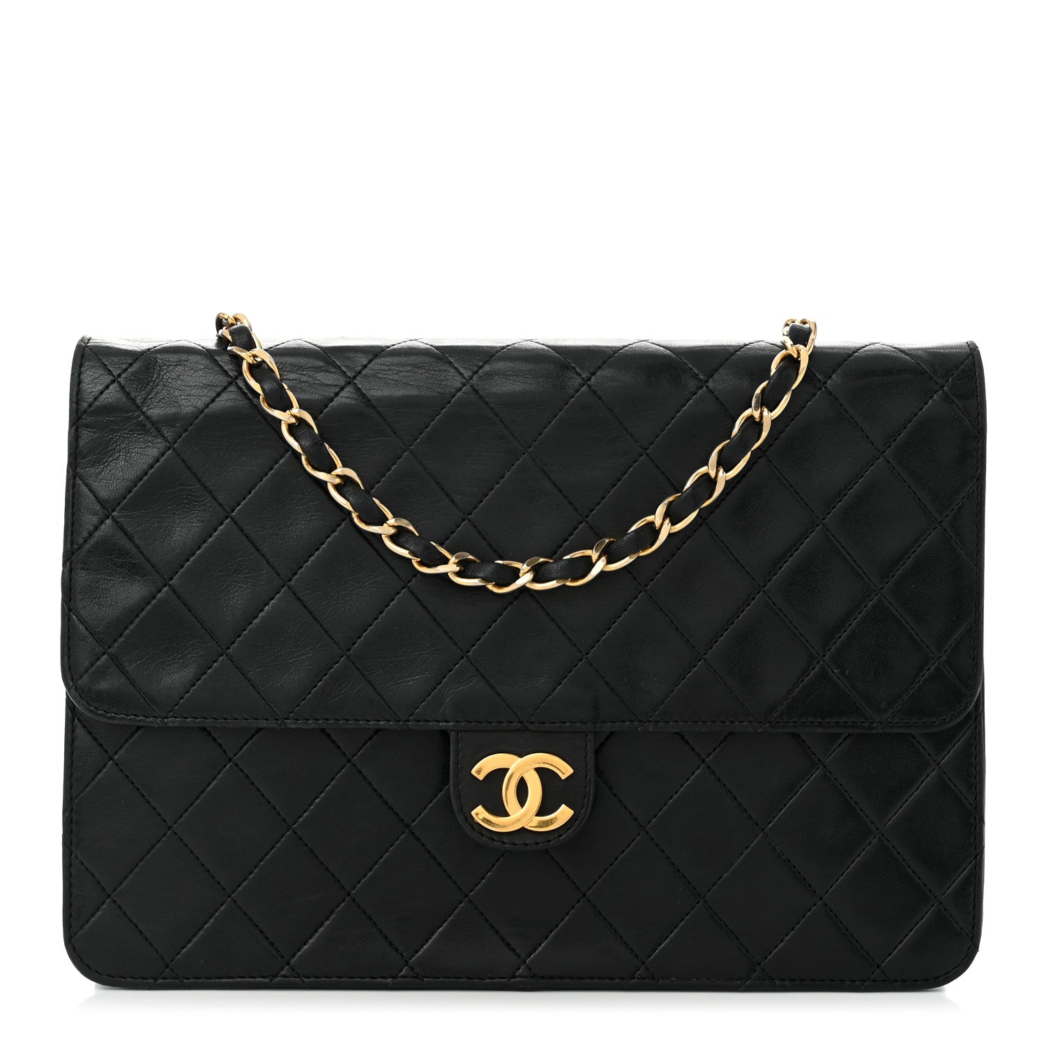 Chanel Lambskin Quilted Medium Single Flap Black 1 of 14