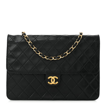 Chanel Lambskin Quilted Medium Single Flap Black 1 of 14