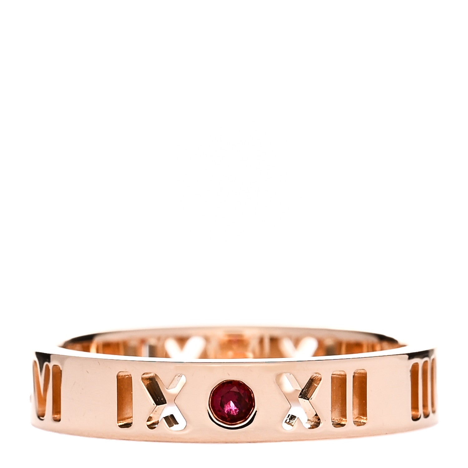 Tiffany 18K Rose Gold Ruby Atlas Pierced Ring 49 4.75 1 of 5