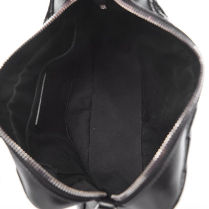 Saint Laurent Cracked Shiny Calfskin Matelasse Monogram Lou Camera Bag Black 5 of 9