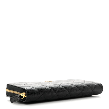 Chanel Caviar Quilted Large Gusset Zip Around Wallet Black 4 of 9