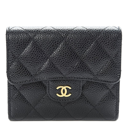Chanel Caviar Quilted Compact Flap Wallet Black 1 of 8