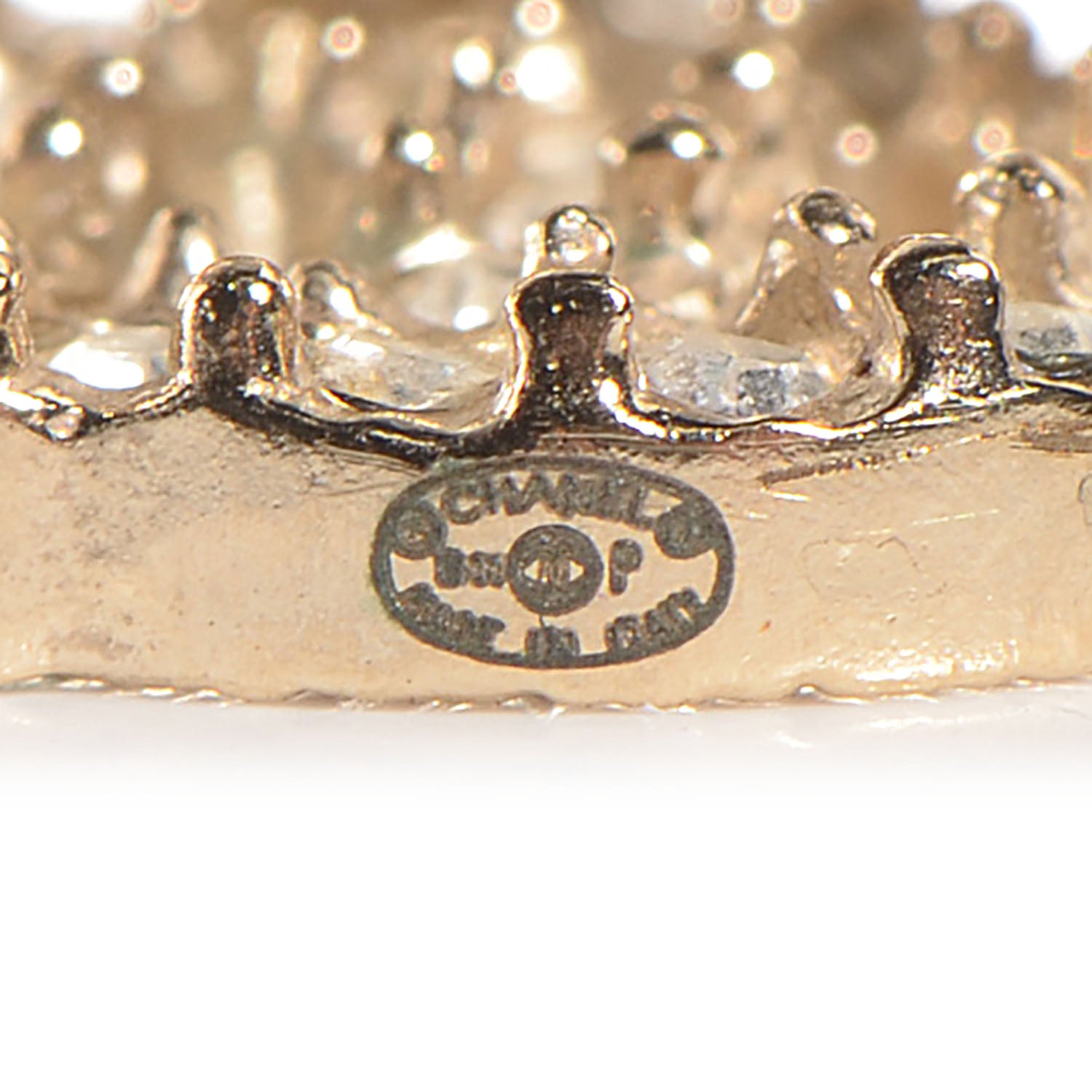 Chanel Crystal CC Bow Drop Earrings Gold 5 of 5