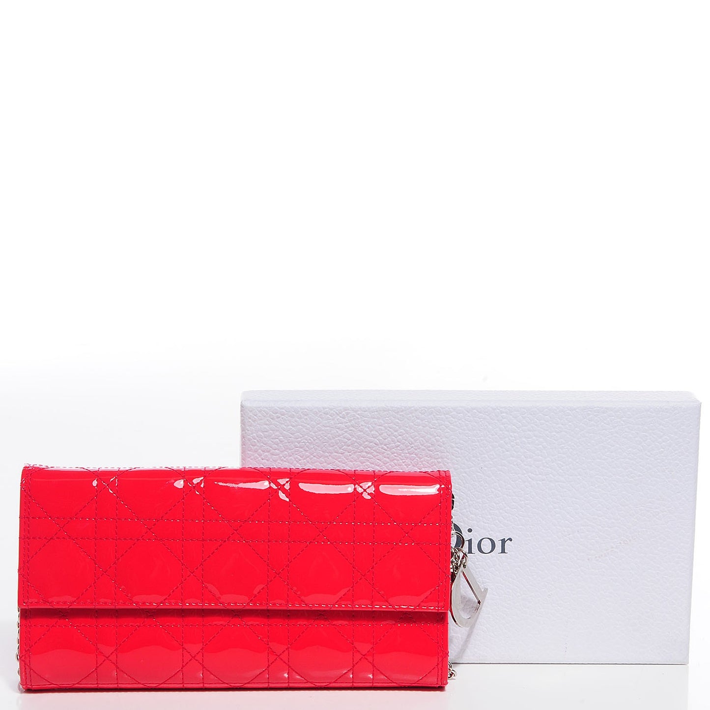 Patent Cannage Rendez-vous Chain Wallet Red