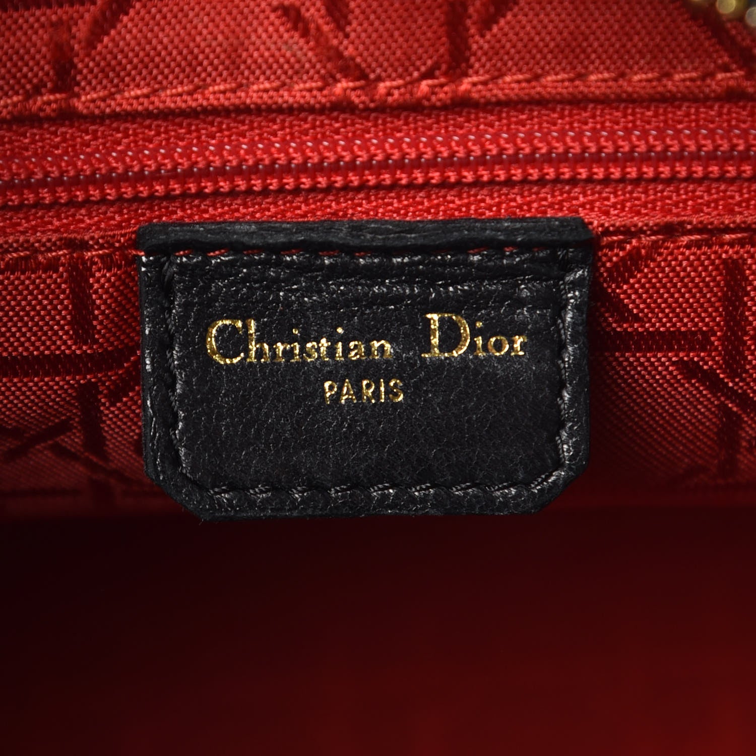 Christian Dior Lambskin Cannage Medium Lady Dior Black 6 of 10