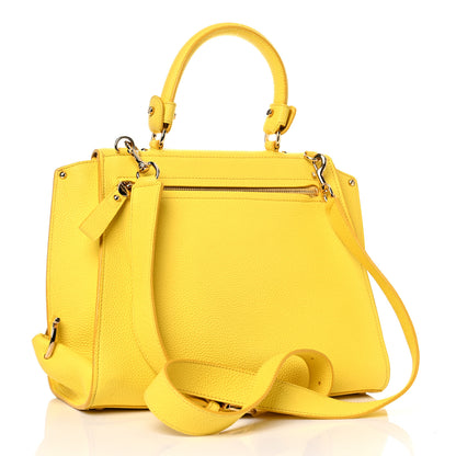 Salvatore Ferragamo Calfskin Sofia Gancini Satchel Yellow 3 of 24