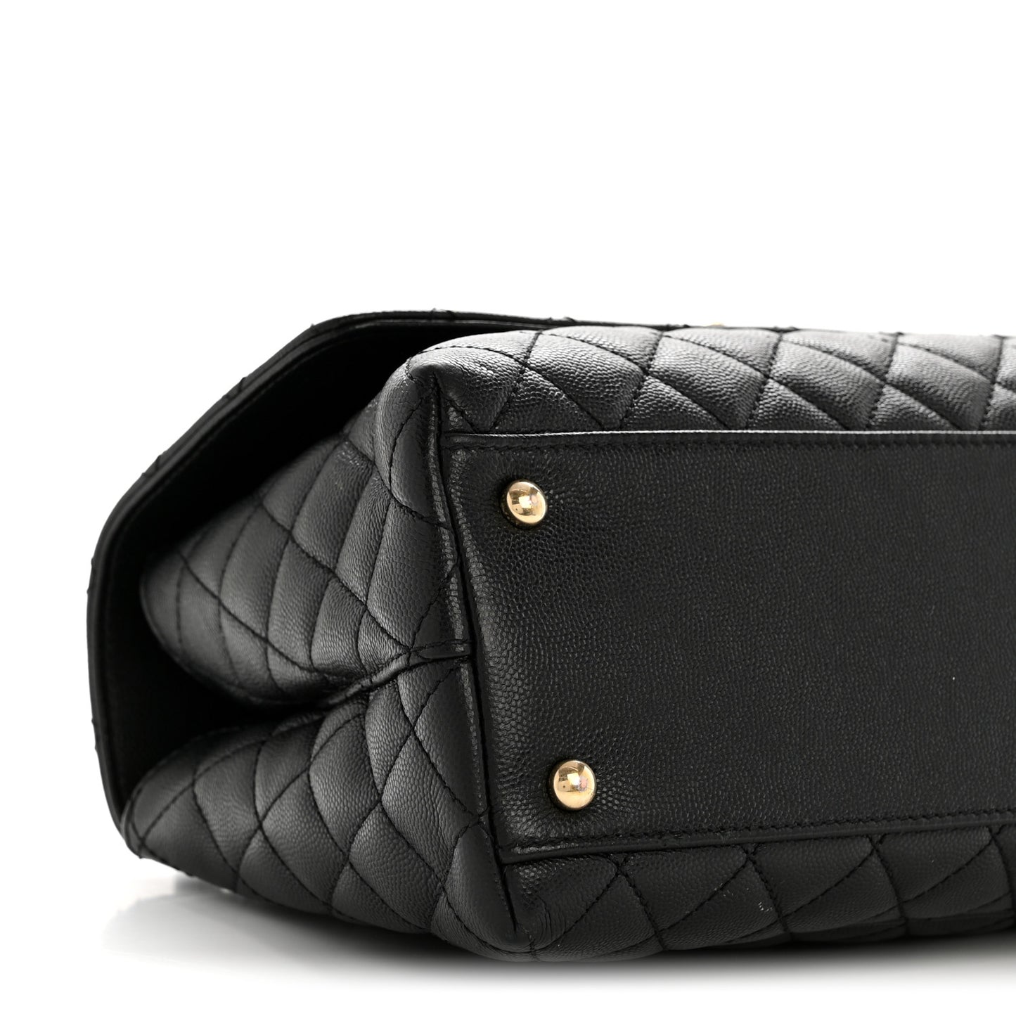 Caviar Quilted Small Coco Handle Flap Black