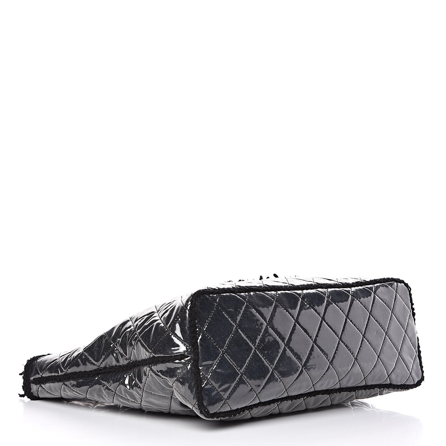 Chanel Vinyl Quilted Large Funny Tweed Tote Black 5 of 15