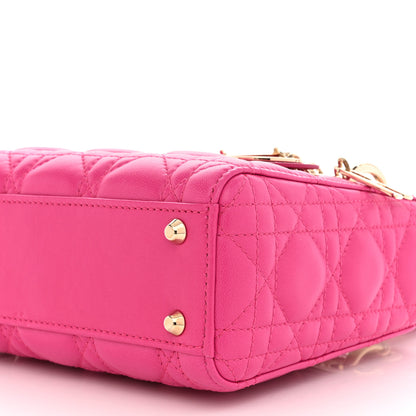 Christian Dior Lambskin Cannage Mini Lady Dior Fuchsia 8 of 8