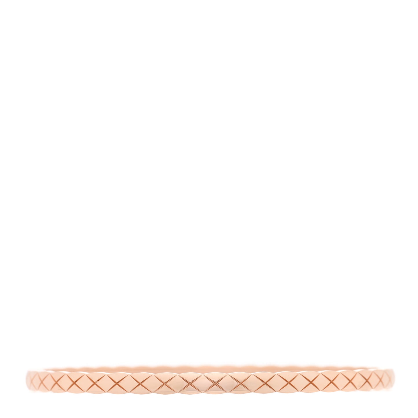 18K Beige Gold Diamond Mini Coco Crush Cuff Bracelet L
