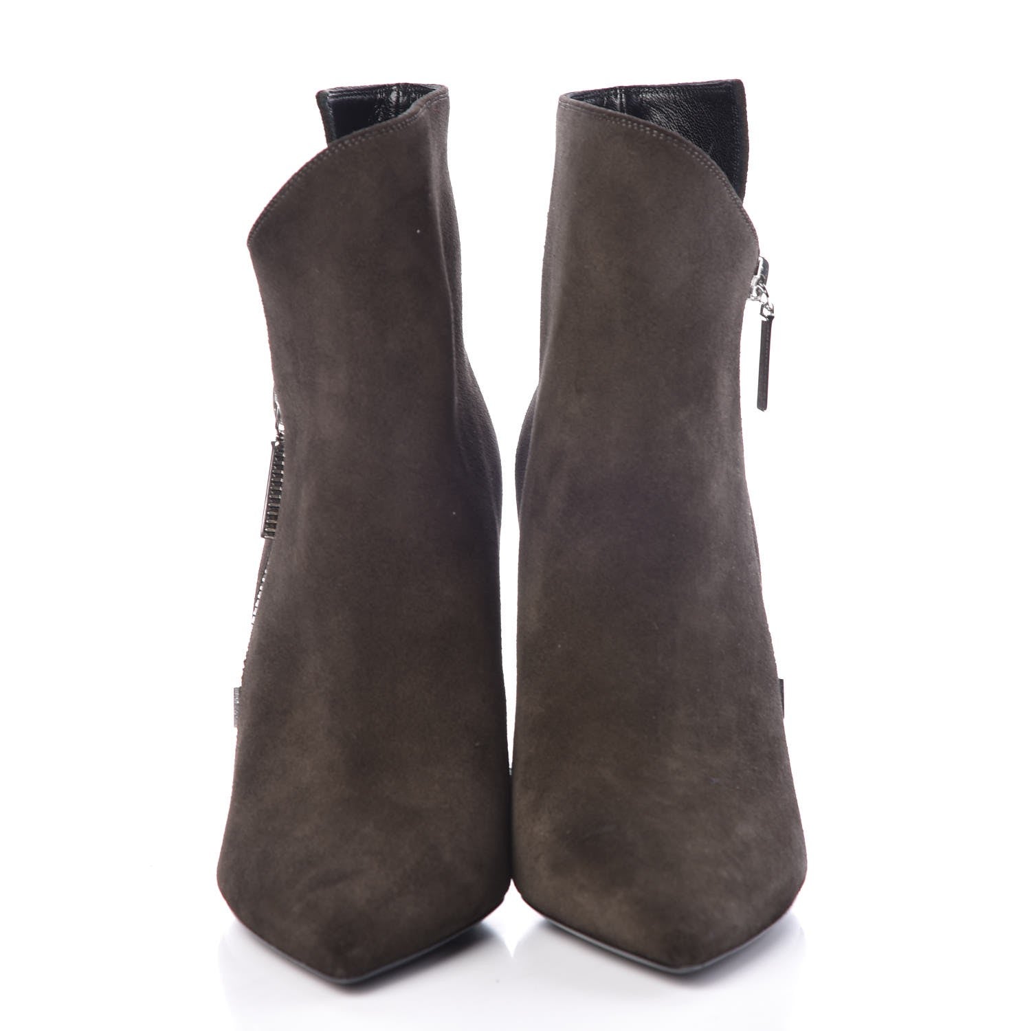 Saint Laurent Suede Soho Niki 105 Zip Booties 35.5 Haunting Green 2 of 9